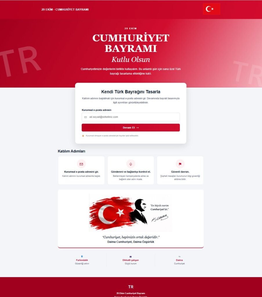 29 Ekim Cumhuriyet Bayramı Kişiye Özel Tasarlanmış Türk Bayrağı Hediyesi 29 ekim olta 2